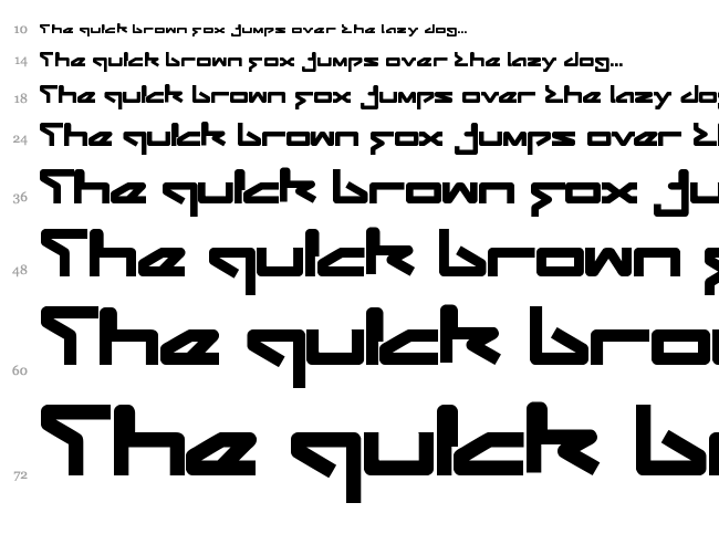 Android Robot font waterfall